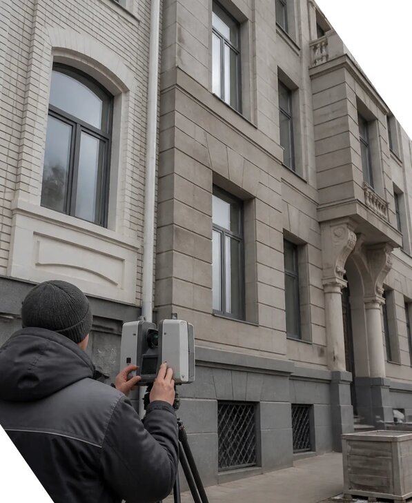 Лазерное сканирование фасадов зданий для обследования в Костроме